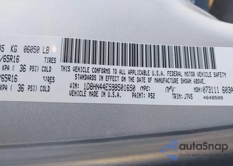2009 Dodge Grand Caravan Se from USA, damaged, VIN 1D8HN44E59B501650
